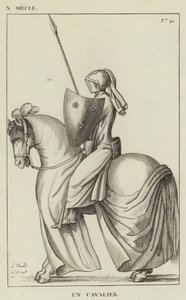 X Century, A Horseman (gravyr) av French School