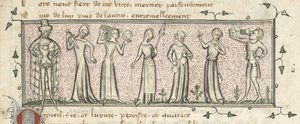 Yates Thompson 21, f. 165, Seven Deadly Sins, ca 1380 (vellum) av French School