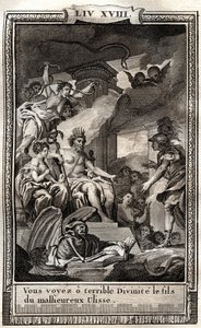 Du ser o fruktansvärda gudom, son till den onde Ulisse - gravyr från 1798 av Monnet i "Les Aventures de Telemaque, fils d