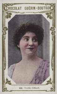 Yvette Gilbert (färgad bild) av French School