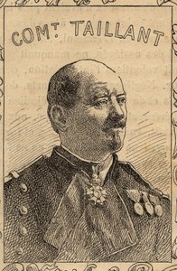 porträtt av den franske befälhavaren Pierre Taillant - 1870-71 (gravyr) av French School