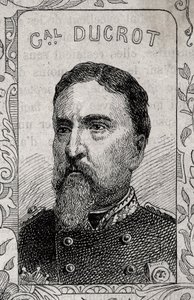 porträtt av den franske generalen Auguste-Alexandre Ducrot - 1870-71 (gravyr) av French School