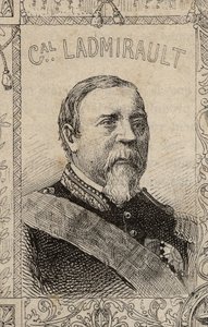 porträtt av den franske generalen Paul de Ladmirault - 1870-71 (gravyr) av French School