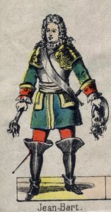 porträtt av Jean Bart (1650-1702), fransk sjöman, kapare. Bild på Epinal från slutet av 1800-talet. av French School