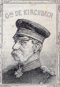 porträtt av den preussiske generalen Hugo von Kirchbach - 1870-71 (gravyr) av French School