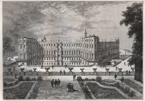 utsikt över slottet Saint-Germain (Saint Germain) (Seine och Oise) under Henri IV - gravyr från "" Frankrikes historia berättad för mina barnbarn"" - av Francois Guizot - 1872-1876 av French School
