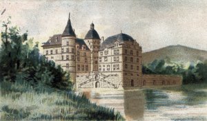 utsikt över slottet Vizille en Isere. av French School