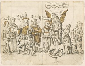 En dialog om mänsklig gunst (recto) [fol. 15 verso / 16 recto] av French early 16th Century
