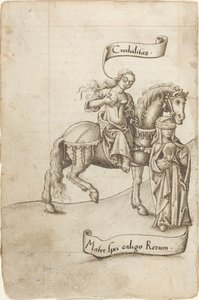 Godtrohet förbereder sig för att vårda hoppets moder [fol. 18 verso] av French early 16th Century