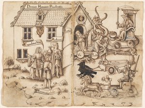 "Vänd inte tillbaka när du kommer till slutet" [fol. 26 verso / 27 recto] av French early 16th Century