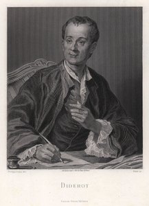 Porträtt av författaren, essäisten och filosofen Denis Diderot 1713-1784, mitten av 1700-talet av French master.
