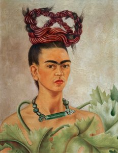Självporträtt med platå av Frida Kahlo