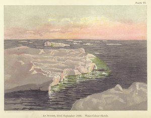 Vid solnedgången, 22 september 1893, akvarellskiss (färg litho)
