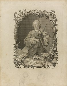 Leopold Mozart. Frontispice av försöket till en grundlig violinlärare, 1756 av Friedrich