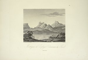 Mountains of Columnar Porphyry, Jacal, tecknad av Marchais, graverad av Bouquet, illustration från 
