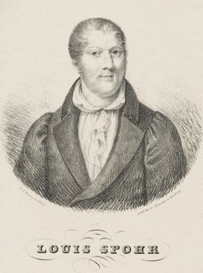 Porträtt av Louis Spohr 1784-1859, ca. 1830-1840. av Friedrich August Fricke