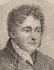 Porträtt av tonsättaren Johann Bernhard Logier 1777-1846. av Friedrich August Fricke