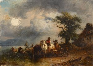 hästdamm av Friedrich August Mathias Gauermann