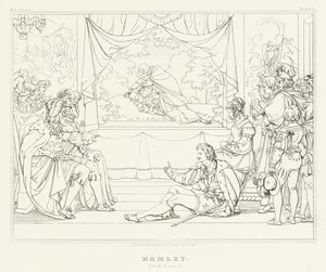 Hamlet, akt III, scen 2 (gravyr) av Friedrich August Moritz Retzsch
