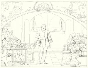 Illustration till Schillers Lied von der Glocke, eller Klockans sång (gravyr) av Friedrich August Moritz Retzsch