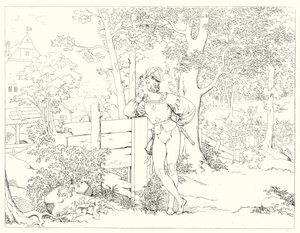 Illustration till Schillers Lied von der Glocke, eller Klockans sång (gravyr) av Friedrich August Moritz Retzsch