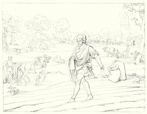 Illustration till Schillers Lied von der Glocke, eller Klockans sång (gravyr) av Friedrich August Moritz Retzsch