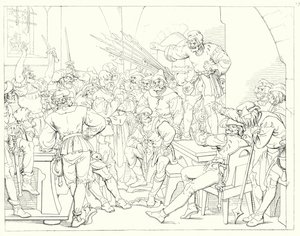 Illustration till Schillers Lied von der Glocke, eller Klockans sång (gravyr) av Friedrich August Moritz Retzsch