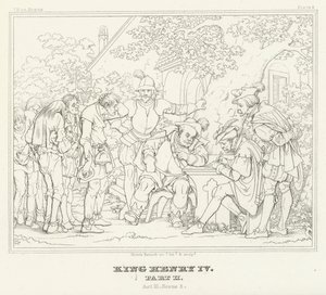 Kung Henrik IV, del II, akt III, scen 2 (gravyr) av Friedrich August Moritz Retzsch