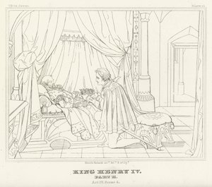 Kung Henrik IV, del II, akt IV, scen 4 (gravyr) av Friedrich August Moritz Retzsch