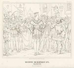 Kung Henrik IV, del II, akt V, scen 5 (gravyr) av Friedrich August Moritz Retzsch
