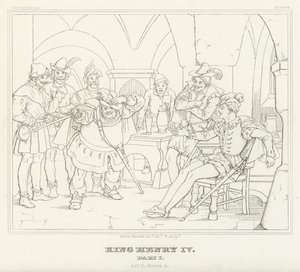 Kung Henrik IV, del I, akt II, scen 4 (gravyr) av Friedrich August Moritz Retzsch