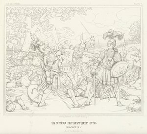 Kung Henrik IV, del I, akt V, scen 4 (gravyr) av Friedrich August Moritz Retzsch