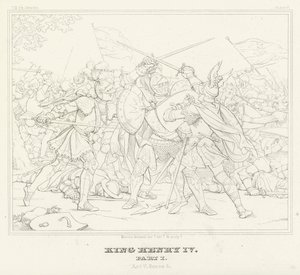 Kung Henrik IV, del I, akt V, scen 4 (gravyr) av Friedrich August Moritz Retzsch
