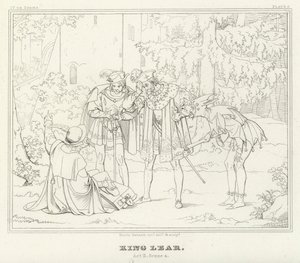 King Lear, akt II, scen 4 (gravyr) av Friedrich August Moritz Retzsch