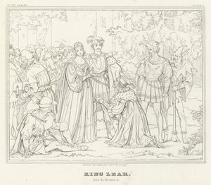 King Lear, akt II, scen 4 (gravyr) av Friedrich August Moritz Retzsch