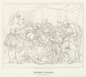 King Lear, Akt V, Scen 3 (gravyr) av Friedrich August Moritz Retzsch