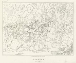Macbeth, akt III, scen 3 (gravyr) av Friedrich August Moritz Retzsch