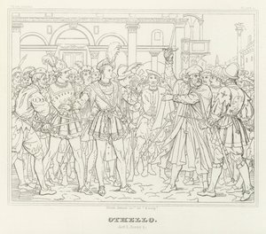 Othello, akt I, scen 2 (gravyr) av Friedrich August Moritz Retzsch