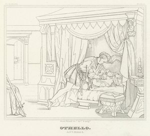 Othello, Akt V, Scen 2 (gravyr) av Friedrich August Moritz Retzsch