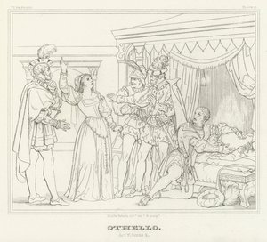 Othello, Akt V, Scen 2 (gravyr) av Friedrich August Moritz Retzsch