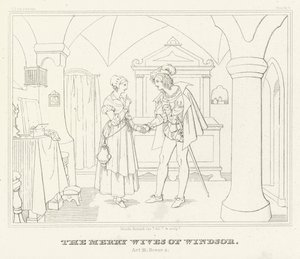 The Merry Wives of Windsor, akt III, scen 4 (gravyr) av Friedrich August Moritz Retzsch