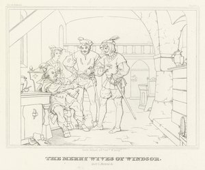 The Merry Wives of Windsor, Akt I, Scene 3 (gravyr) av Friedrich August Moritz Retzsch