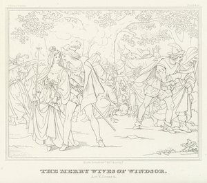 The Merry Wives of Windsor, Akt V, Scene 4 (gravyr) av Friedrich August Moritz Retzsch