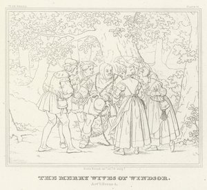 The Merry Wives of Windsor, Akt V, Scene 4 (gravyr) av Friedrich August Moritz Retzsch