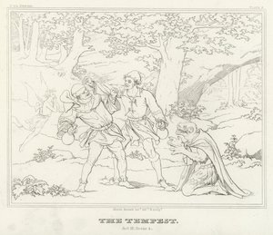 Stormen, akt III, scen 2 (gravyr) av Friedrich August Moritz Retzsch