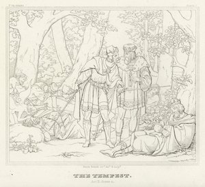 Stormen, akt II, scen 1 (gravyr) av Friedrich August Moritz Retzsch