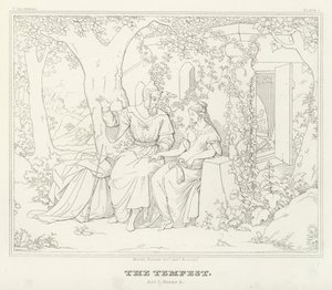 Stormen, akt I, scen 2 (gravyr) av Friedrich August Moritz Retzsch