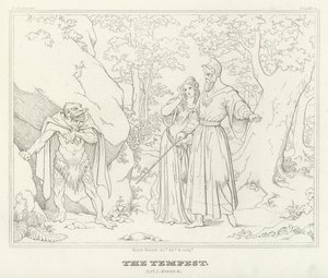 Stormen, akt I, scen 2 (gravyr) av Friedrich August Moritz Retzsch