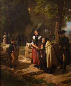 Framför kyrkan. av Friedrich Eduard Meyerheim