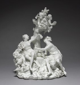 Bacchus och Venus, tillverkare Tournay Factory, Belgien, ca 1755 av Friedrich Elias I Meyer